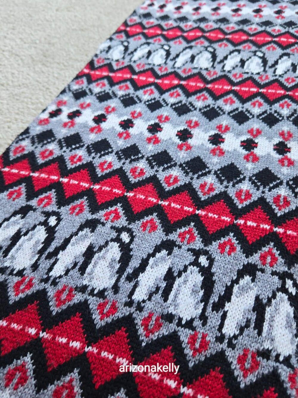 Vera Bradley Fair Isle Penguin Scarf Birds - Picture 4 of 7